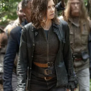 The Walking Dead Dead City S02 Lauren Cohan Black Leather Jacket
