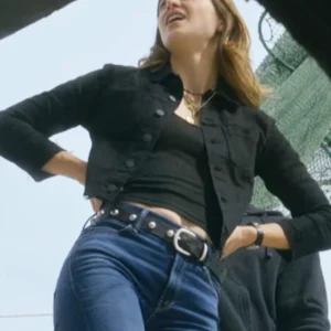 The Waterfront S01 Melissa Benoist Black Cropped Denim Jacket