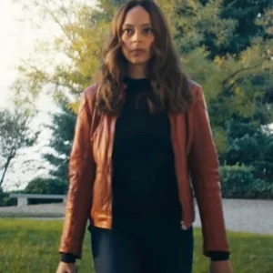 To Get Her 2025 Amber Stevens West Red Leather Jacket
