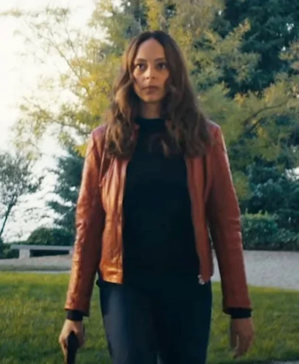 To Get Her 2025 Amber Stevens West Red Leather Jacket