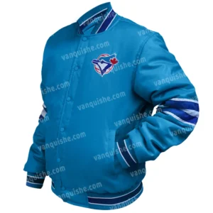 Toronto Blue Jays Satin Blue Jacket Side Look