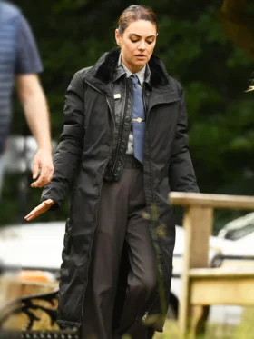 Wake Up Dead Man Mila Kunis Black Trench Coat