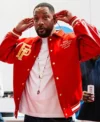 Will Smith Summertime Ball Red Varsity Jacket Side