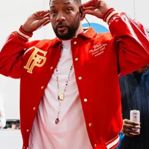 Will Smith Summertime Ball Red Varsity Jacket Side