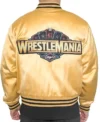 WrestleMania 41 Gold Satin Bomber Jacket For Sale