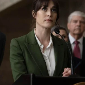Zero Day S01 Lizzy Caplan Green Blazer Front