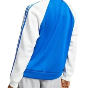 Adidas Three Stripe Blue Track Jacket Back
