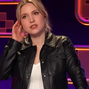 After Midnight S02 Taylor Tomlinson Black Leather Jacket Front