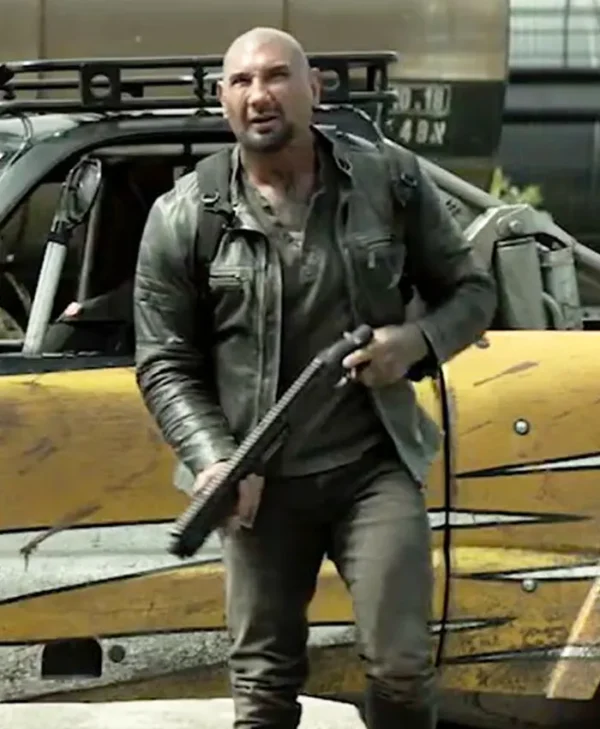 Afterburn Dave Bautista Black Leather Jacket