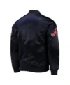 Atlanta Braves Navy Wordmark Full-Snap Satin Jacket For Sale