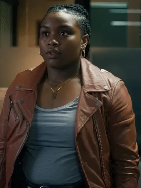 Ballard S01 Courtney Taylor Brown Leather Jacket Side