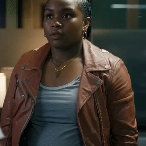 Ballard S01 Courtney Taylor Brown Leather Jacket Side