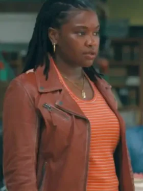 Ballard S01 Courtney Taylor Brown Leather Jacket Back