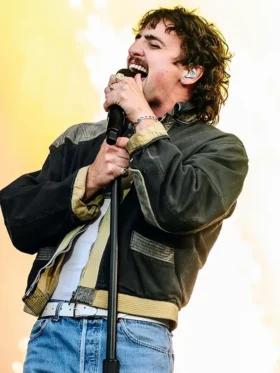 Benson Boone Governors Ball Black Jacket Side