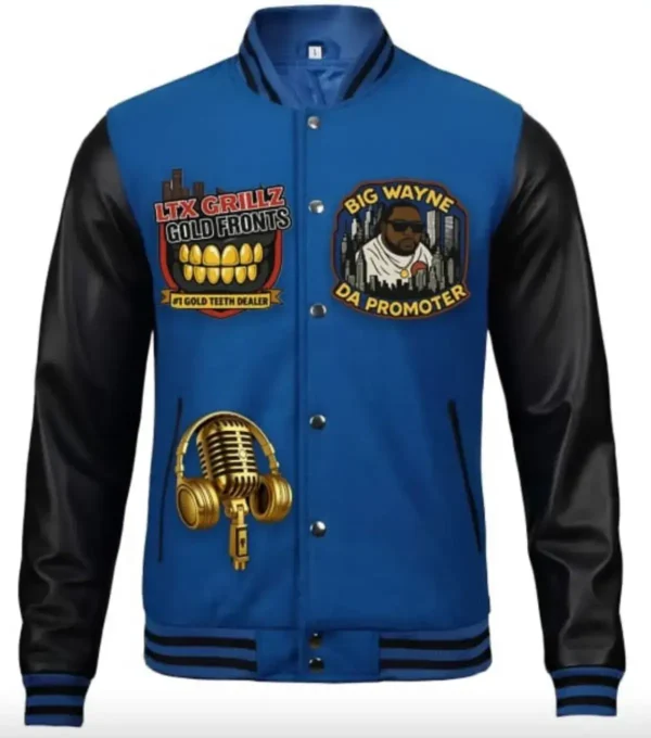 Big Wayne Grillz Gold Fronts varsity Wool Jacket