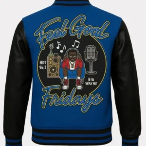Big Wayne Grillz Gold Fronts varsity Wool Jacket Back
