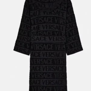 Black Hooded Versace Robe For Sale