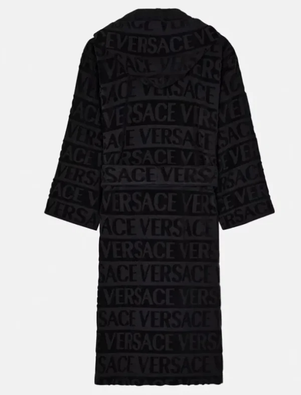 Black Hooded Versace Robe For Sale