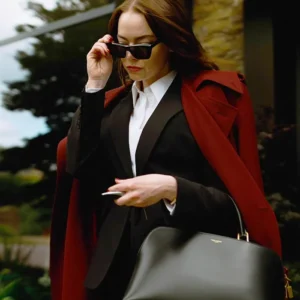 Bugonia Emma Stone Wool Coat Side