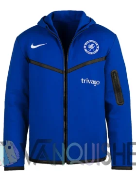 Chelsea Tech Blue Fleece Hoodie front