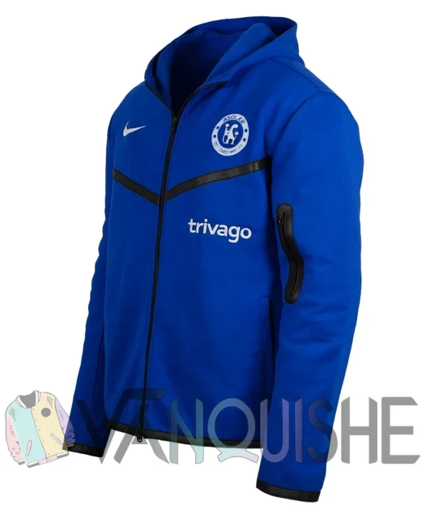 Chelsea Tech Blue Fleece Hoodie left