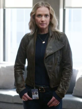 Criminal Minds Evolution S18 A.J. Cook Brown Jacket Front