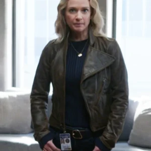 Criminal Minds Evolution S18 A.J. Cook Brown Jacket Front