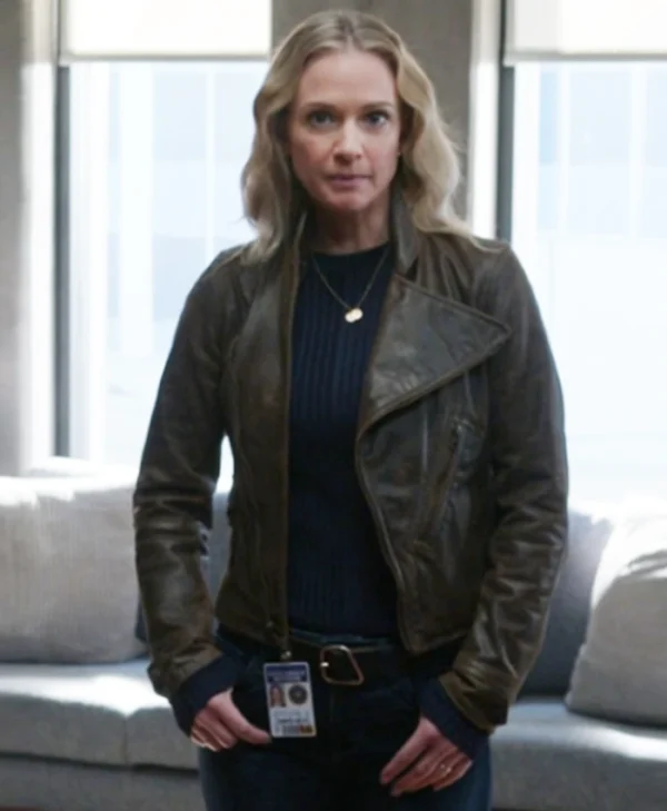 Criminal Minds Evolution S18 A.J. Cook Brown Jacket Front