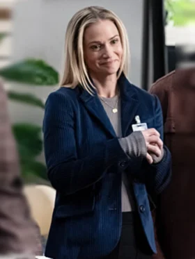 Criminal Minds Evolution S18 A.J. Cook Blue Corduroy Blazer