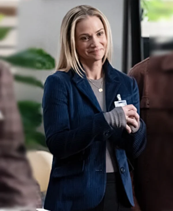Criminal Minds Evolution S18 A.J. Cook Blue Corduroy Blazer