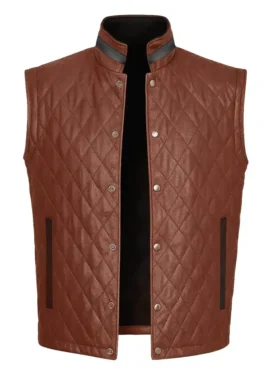 Davis Collins Ransom Canyon S01 Brown Quilted Vest Back