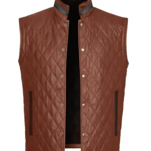 Davis Collins Ransom Canyon S01 Brown Quilted Vest Back