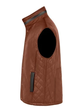 Davis Collins Ransom Canyon S01 Brown Quilted Vest Front
