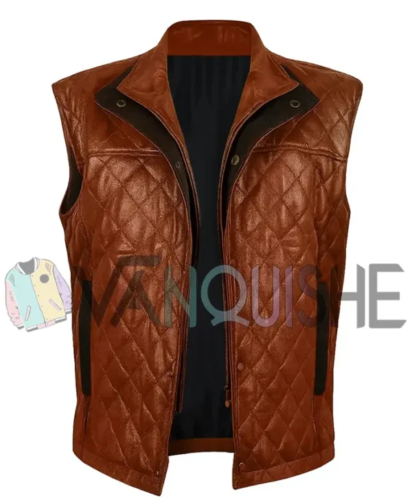 Davis Collins Ransom Canyon S01 Brown Quilted Vest front