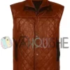Davis Collins Ransom Canyon S01 Brown Quilted Vest front close