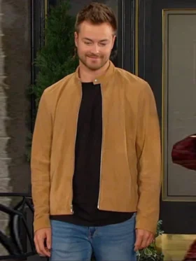 Days Of Our Lives Peyton Meyer Brown Suede Jacket