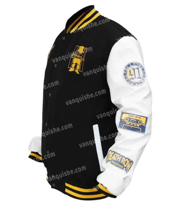 Death Row Records Collegiate Varsity Jacket Side Look