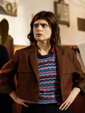 Death Valley S01 Gwyneth Keyworth Brown Blazer Side