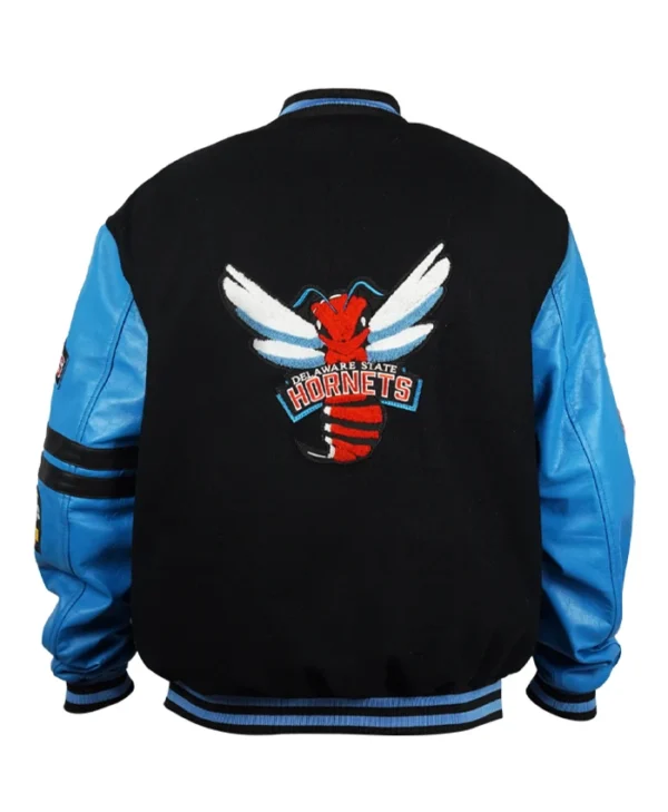 Delaware State Ole Skool Letterman Jacket back