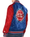 Detroit Pistons Renegade Red and Royal Blue Bomber Jacket For Sale