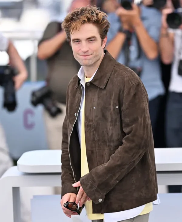 Die My Love Robert Pattinson Brown Suede Jacket Side