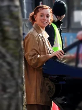Eleanor the Great Erin Kellyman Brown Coat Side