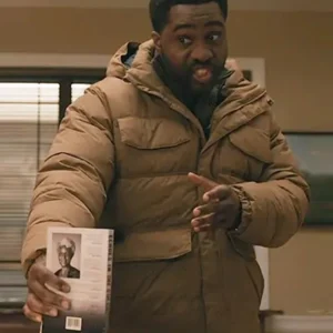 Elsbeth S02 Joshua Echebiri Brown Puffer Jacket