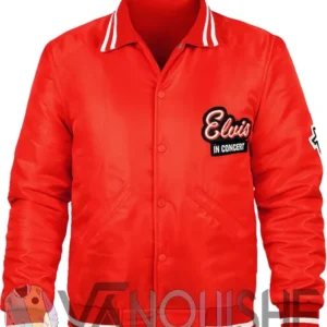 Elvis In Concert Red Bomber Jacket front Van