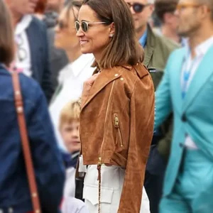 F1 Pippa Middleton Suede Leather Jacket