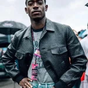 F1 The Movie Damson Idris Black Bomber Leather Jacket