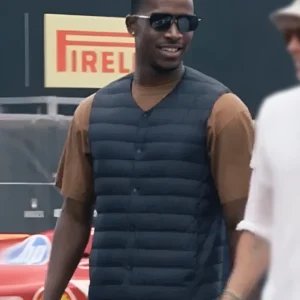 F1 The Movie Damson Idris Blue Puffer Vest