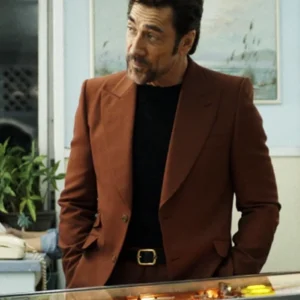 F1 The Movie Javier Bardem Brown Blazer Side