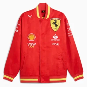 Ferrari Red Wool Varsity Jacket