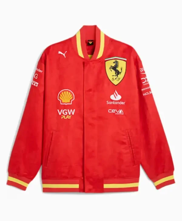 Ferrari Red Wool Varsity Jacket